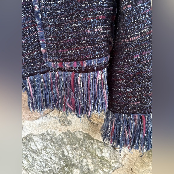 Zara Tweed Fringe Hem Blazer - Picture 5 of 17
